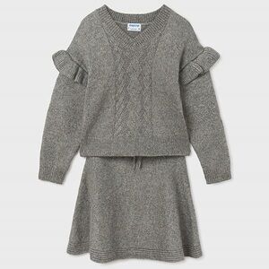 Size 14 Girls Mayoral Charcoal Knit Kids Set